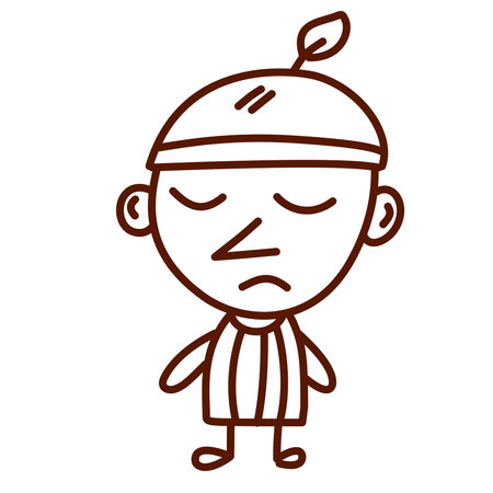 Angry cartoon man. Vector illustration of a sad cartoon man.のイラスト素材