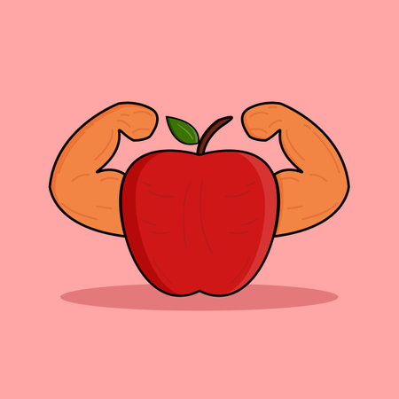 Illustration vector graphic of Apple and Muscleのイラスト素材