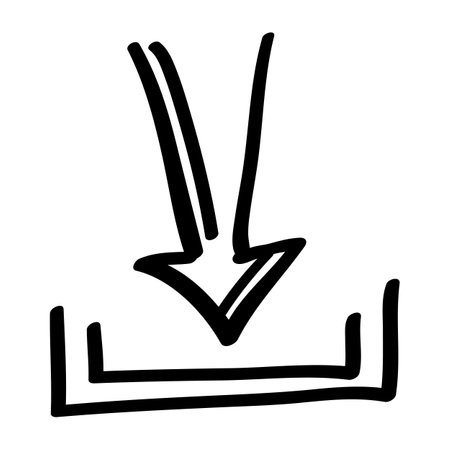 download icon doodle hand drawn. Doodle element. Vector illustrationのイラスト素材