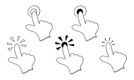 Set of hand gestures. Vector illustration isolated on a white background.のイラスト素材