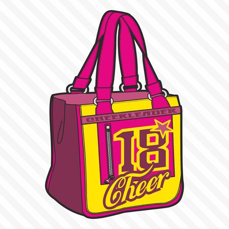 Sports, travel, gym bag, outdoor folding storage package, woman and man accessories. - Vectorのイラスト素材