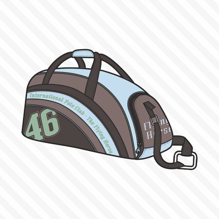 Sports, travel, gym bag, outdoor folding storage package, woman and man accessories. - Vectorのイラスト素材