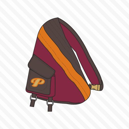 Sports, travel, gym bag, outdoor folding storage package, woman and man accessories. - Vectorのイラスト素材