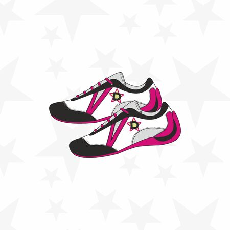 Sneaker for man or woman. Trainer running casual gym shoes. Sports accessory. - Vectorのイラスト素材