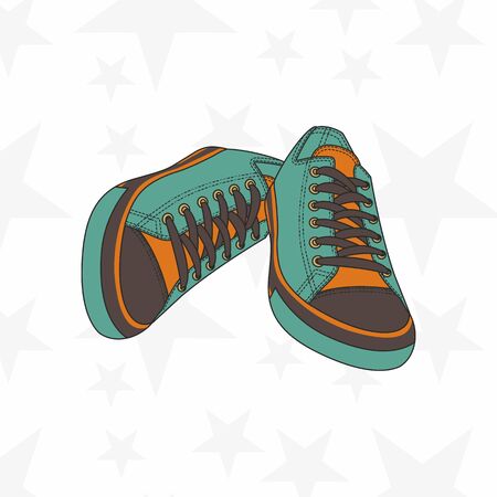 Sneaker for man or woman. Trainer running casual gym shoes. Sports accessory. - Vectorのイラスト素材
