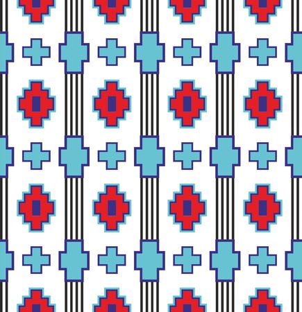 Seamless ceramic tiles vector pattern, ethnic illustration, Traditional, folk background.のイラスト素材