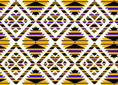 Abstract Tribal pattern.Traditional, ornamental, ethnic geometric background. Seamless colorful shapes. - Illustrationの写真素材