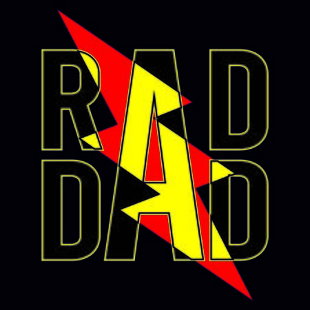 Rad dad vector funny greeting image for father's day or birthday with dangerous emblem.のイラスト素材