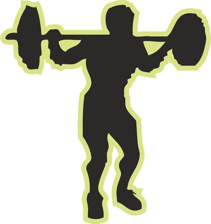 Bodybuilding sports silhouette, Digital illustrationの写真素材