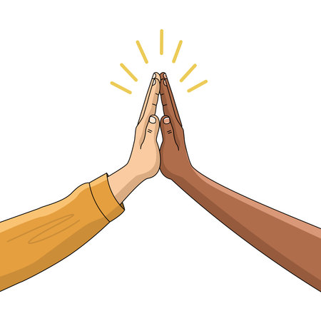 High five vector design. Friendship illustration on transparent background