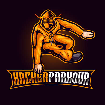 hacker mascot for sports and esports logoのイラスト素材