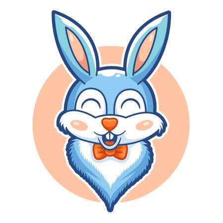 head bunny cute adorable mascot characterのイラスト素材