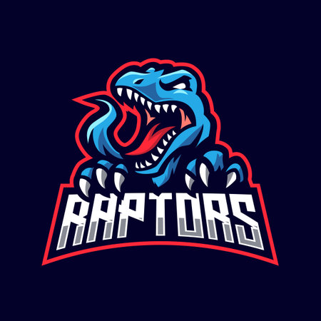 raptor mascot logo gaming illustration vectorのイラスト素材