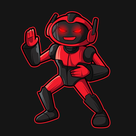 robot mascot character cartoon illustrationのイラスト素材