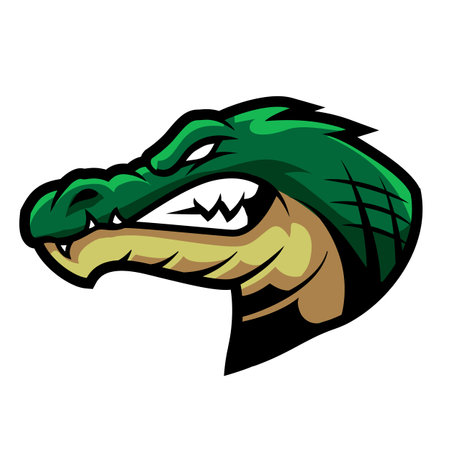 crocodile head side mascot logo illustrationのイラスト素材