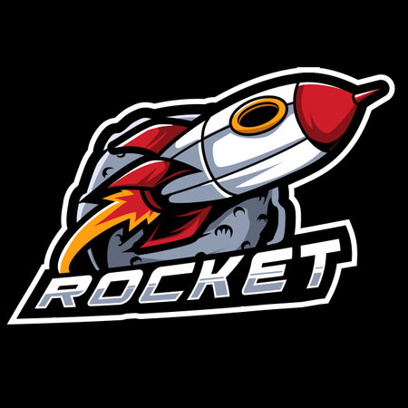 Rocket space mascot logo designのイラスト素材