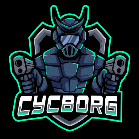 cyborg gun vector illustration premiumのイラスト素材
