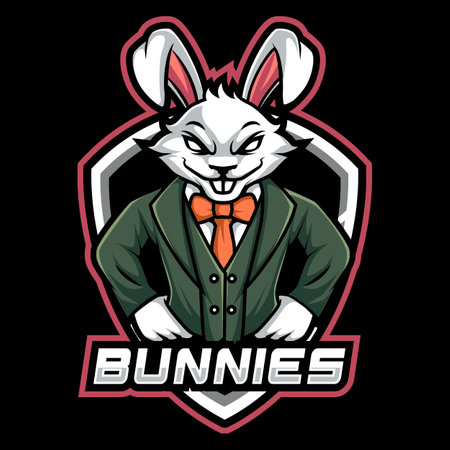Rabbit mascot logo esport designのイラスト素材