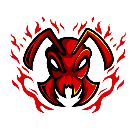 head ant mascot logo illustrationのイラスト素材