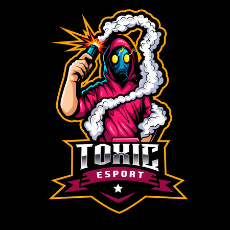 Toxic mascot logo design. Toxic world vector illustrationのイラスト素材