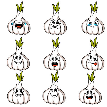 onion set cartoon vector expressionのイラスト素材