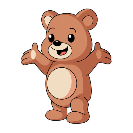 Cute cartoon Teddy bear, vector illustrationのイラスト素材