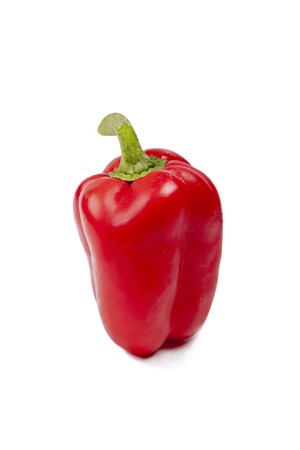 Red bell pepper on white backgroundの写真素材