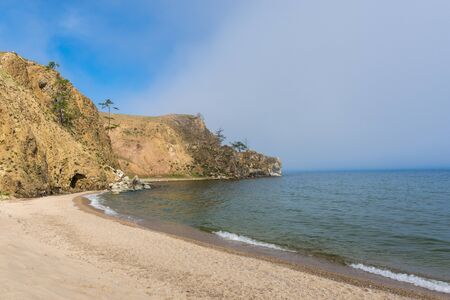 Beautiful view of Lake Baikal on a clear summer day from the shore of Olkhon Islandの写真素材