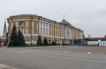 Moscow January 3, 2020, view of the Sinatsky Palace, photo taken on a cloudy winter dayのeditorial素材