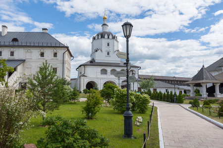 Russia June 25, 2020 Sviyazhsk island view of the Assumption Monastery, photo taken on a sunny summer dayのeditorial素材