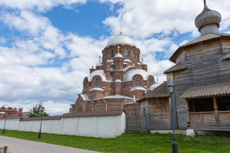 Russia June 25, 2020 Sviyazhsk Island, view of the Sorrow Cathedral, photo taken on a sunny summer dayのeditorial素材