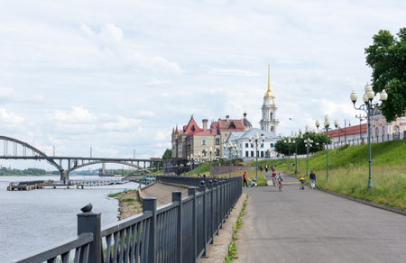 Russia July 1, 2020 Rybinsk, Volga Park, photo taken on a sunny summer dayのeditorial素材