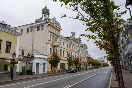 Kazan September 18, 2022, view of the Chernoyarovsky passage, photo taken on a cloudy winter day.のeditorial素材