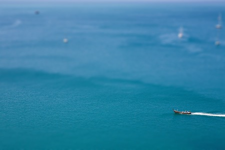 boat in the sea, nice background, soft focusの写真素材