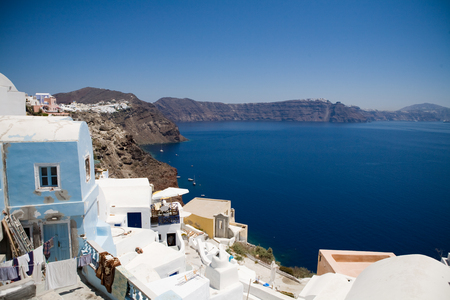 Santorini island, viewpoint from Oia village, Santorini, Greeceの写真素材