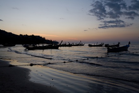 Beautiful sunset at tropical beach. Thailandの写真素材