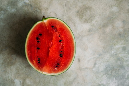 Fresh watermelon on the grey background closeupの写真素材