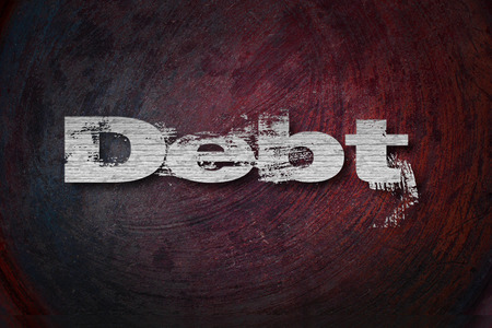 Debt, concept signの写真素材