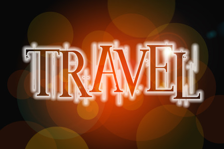 Travel word on vintage bokeh background, concept sign ideaの写真素材