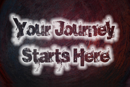 Your Journey Starts Here Concept text on backgroundの写真素材