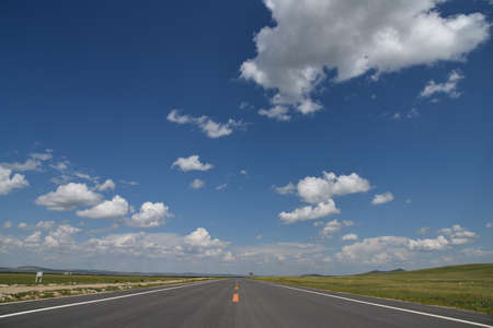 highway with blue sky
