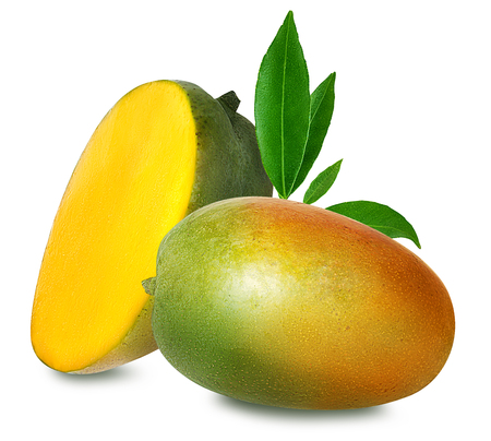 mango fruit isolated on white backgroundの写真素材