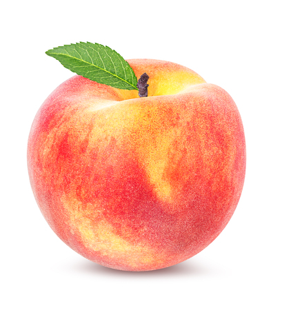 Peach isolated on white backgroundの写真素材