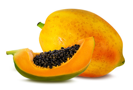 papaya isolated on a white backgroundの写真素材
