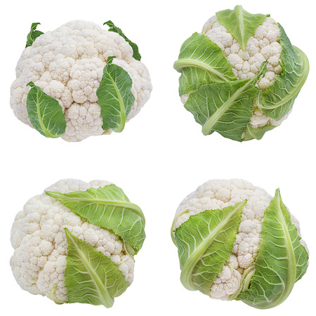 Cauliflower isolated on white backgroundの写真素材