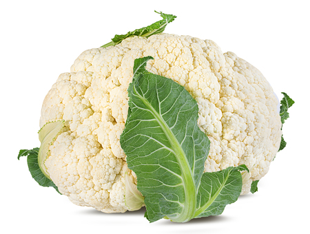 Cauliflower isolated on white backgroundの写真素材