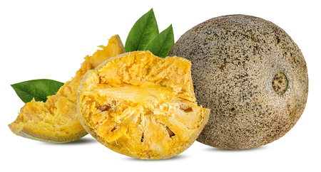 Bael fruits or wood apple fruit (Aegle marmelos) on a white background