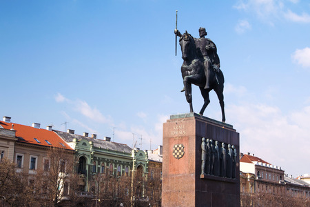 King Tomislav statue in Zagreb, Croatiaの写真素材
