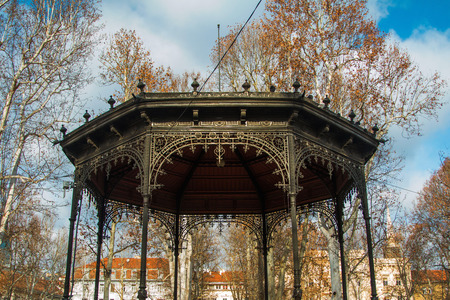 Old pavilion in Zrinjevac Park in Zagreb, Croatiaの写真素材