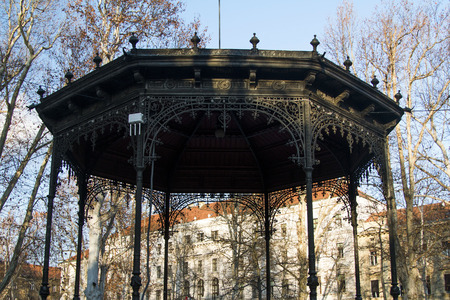 Old pavilion in Zrinjevac Park in Zagreb, Croatiaの写真素材